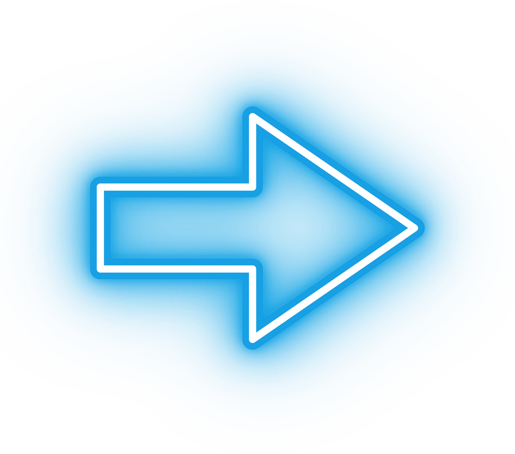 Neon blue narrow block arrow icon